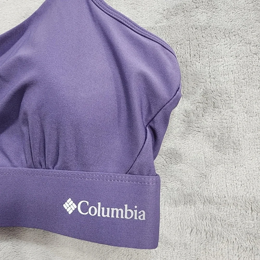 Columbia Sports Bra Womens XL Purple Low Impact Racerback Omni Tech Yoga Gym